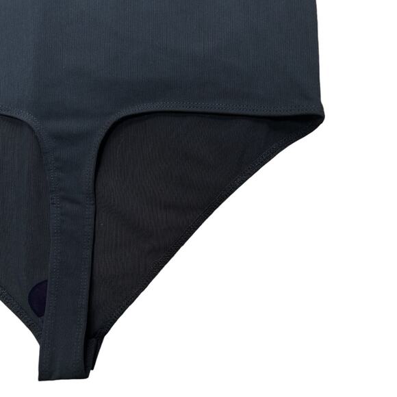 NWT Good American Black One Shoulder Sheer Mesh Bodysuit Size 3 Large Retail $95 - Picture 6 of 8